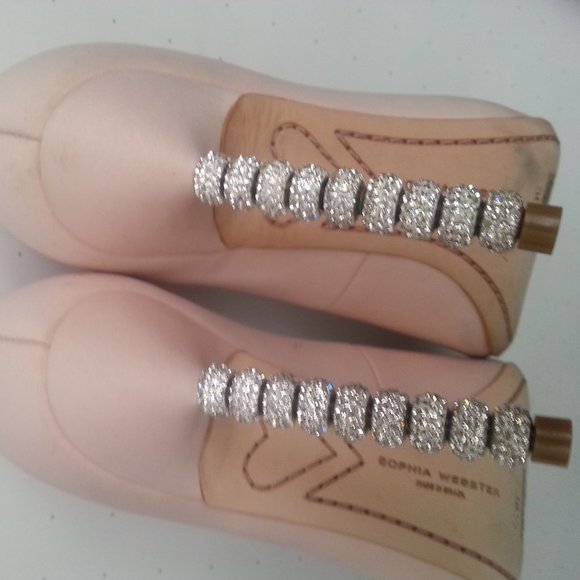 Sophia Webster Coco Crystal Embellished Satin Shoe - Picture 5 of 8